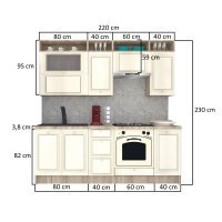 Bucatarie LEEA ART FRONT MDF PORTAL 220 K002 / decor 244
